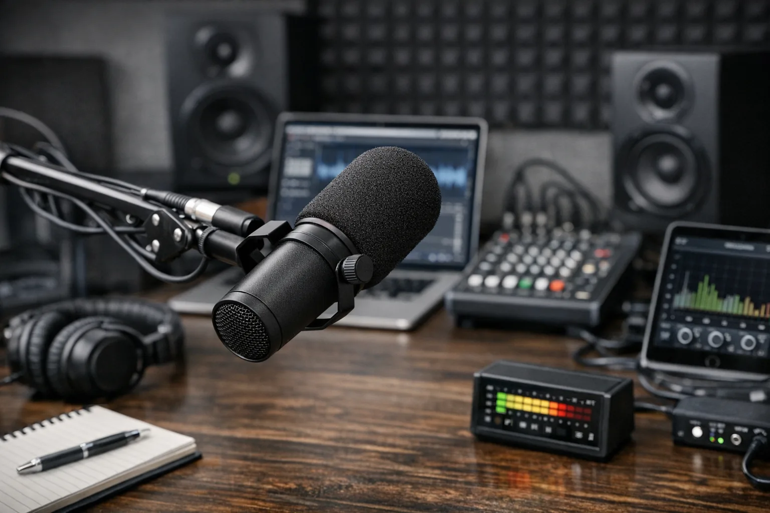 DIY Soundcheck fuer Mikrofon im Podcaststudio: So klappt’s